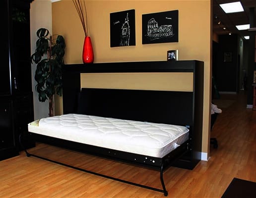 Giường gấp tường thông minh dạng ngang giúp mở rộng không gian sinh hoạt