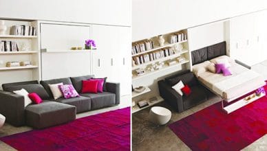 làm giường ở phòng khách