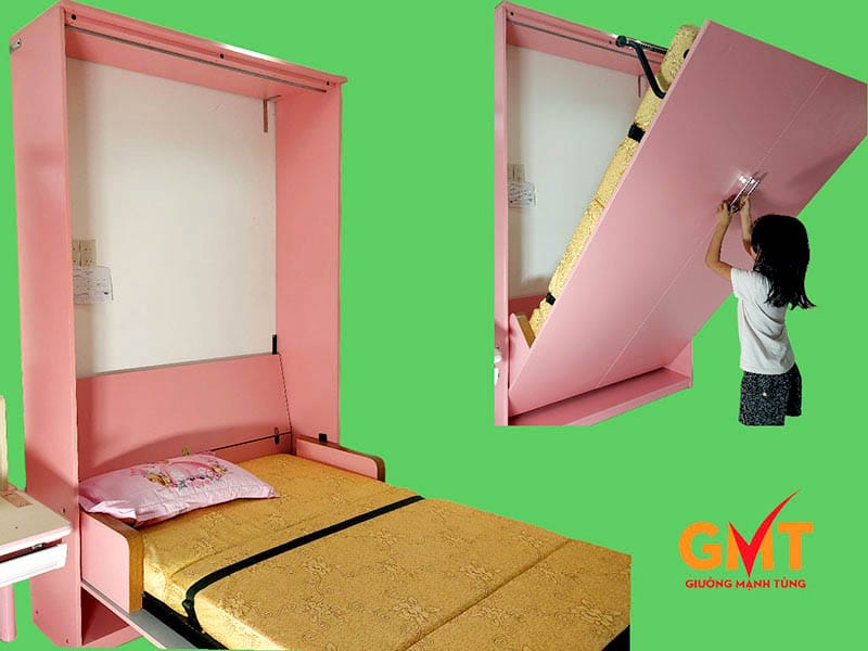 Giường ẩn tủ thông minh gấp gọn tiện lợi, tối ưu diện tích cho phòng ngủ nhỏ.
