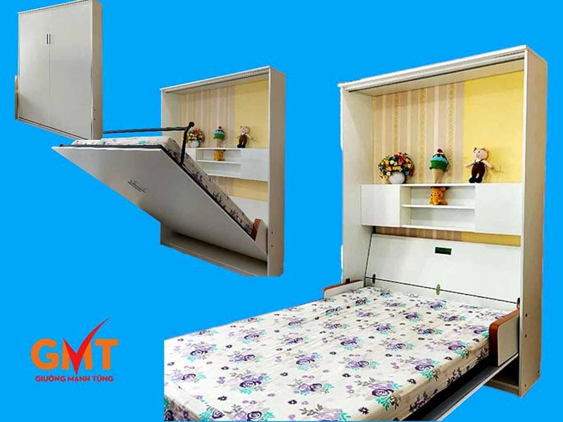 Giường ẩn tủ thông minh thiết kế hiện đại, tiện lợi cho căn hộ nhỏ gọn.