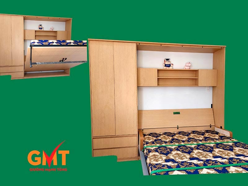 Giường gấp thông minh dạng tủ đứng cho phòng ngủ nhỏ