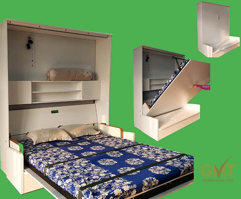 Mẫu giường gấp đứng liền sofa thiết kế đa năng của GMT – Giường Mạnh Tùng