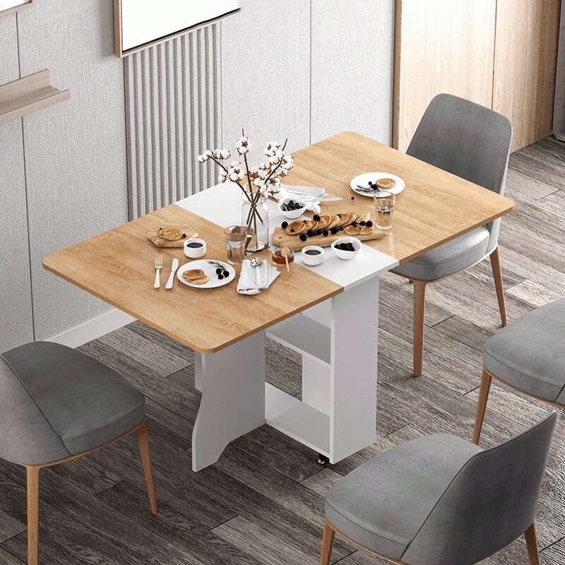 bàn ăn gấp gọn thông minh , mở rộng cánh bướm hiện đại đa năng
