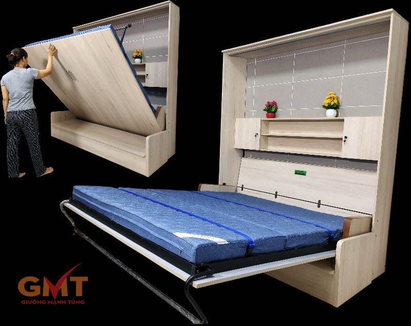 Mẫu giường gấp thông minh đa năng GMT giúp tối ưu diện tích cho căn hộ chung cư